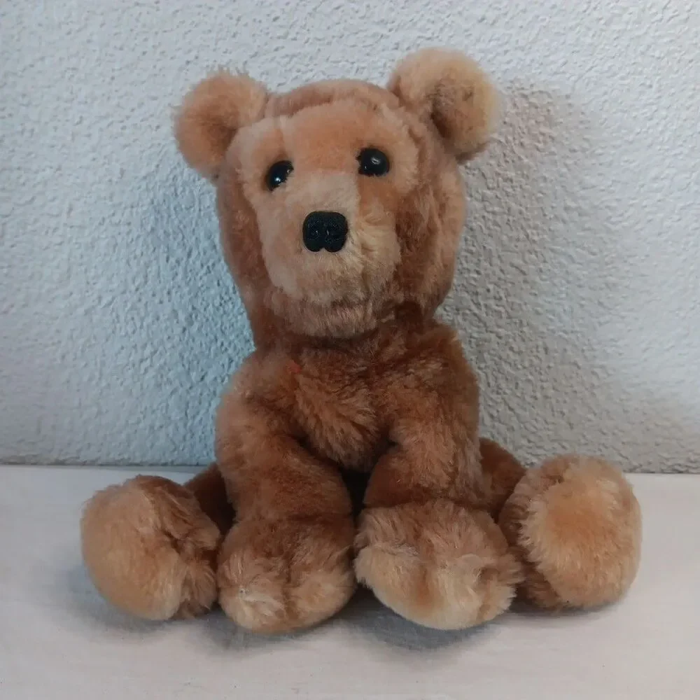 Dakin Golden Bear 9 In Plush Cub Stuffed Toy Ground Nut Shell Stuffing 1976